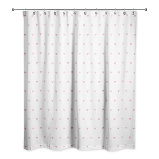 Simple Heart Pattern 71" x 74" Shower Curtain